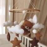 Teddy bear baby mobile